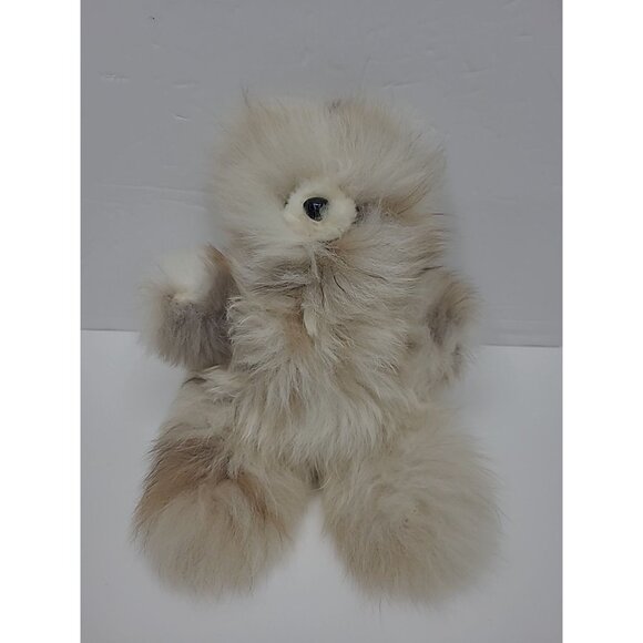 Handmade Bear Plush 100% Alpaca Fur Super Soft 10 Inch Stuffed Animals - Picture 1 of 4